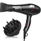 grt pro Profi-Fön Ionen Haartrockner 3500W, Blaues Licht Ionenpflege-Schonendes Styling, 2 Geschwindigkeit 3 Wärmeeinstellungen, 2 Konzentrator und Diffusor Für Haarsalon Reisen und Familie