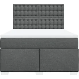 vidaXL Boxspringbett 140 x 200 cm Dunkelgrau