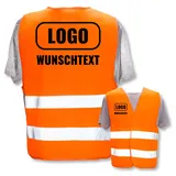 PixiPrints.com Persönliche Warnweste selbst gestalten mit eigenem Aufdruck * Bedruckt mit Name Text Bild Logo Firma * Anzahl: 10 Warnwesten * Farbe/Druck: Orange/Rücken + rechte Brust - 10 Warnwesten