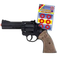 Polizei Deko-Requisite Schwarz Braun 22 cm inkl. 144 Schuss Kostüm-Zubehör für Erwachsene