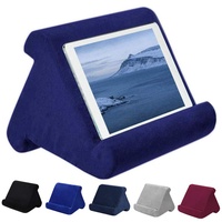 WEKNOWU Kissen Pad für iPad, Tablet Kissen Ständer Pad Tablet Ständer Kissen Faltbares Dreieckskissen für Ipad Elektronischer Buchleser, Blau