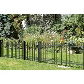 GAH Alberts Zaun-Set 200 x 120 cm Aluminium Schwarz