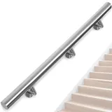 OUUTMEE Handlauf Edelstahl für Treppen 150cm Wandmontiertes Treppengeländer