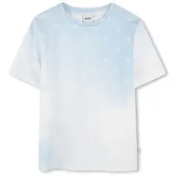 BOSS für Jungen. J52048 Blaues Kurzarm-T-Shirt (5años= 109cm), Lässig, Baumwolle, Kinderbekleidung