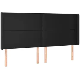 vidaXL Boxspringbett mit Matratze & LED Schwarz 180x200 cm Kunstleder