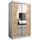 abiks möbel Schwebetürenschrank MADRYT 120 x 200 x 62 cm Weiß/Eiche