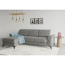 sit&more Ecksofa SIT & MORE "Sinatra L-Form", grau (steel), B:258cm H:85cm T:170cm, 100% Polyester, Sofas, Ecksofa, mit Recamiere, optional mit Kopfteilverstellung und Armteilfunktion