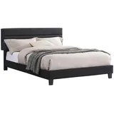 CARO-Möbel Polsterbett CLIFTON 140x200 cm, Stoff in schwarz Textil, Mode, - 140x200 cm , Schlafzimmer, Betten, Polsterbetten
