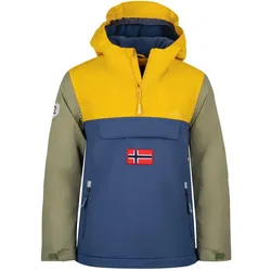 Kinder Parka Mantel KIRKENES Goldgelb/Mystikblau/Moos Gr. 164 - 14 Jahre