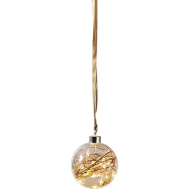 Star Trading - Led Weihnachtskugel Glow, Batterien + Timer, Hängeleuchte Deko, Gold, Ø 10cm