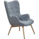 Dynamic24 Sessel grau Webstoff Relaxsessel Polstersessel Ohrensessel Loungesessel