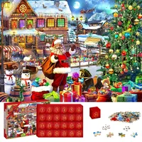 Puzzle Adventskalender 2024, Weihnachten Puzzle 1008 Teile 24-Tage-Countdown Spielzeug Adventskalender 2024 Frauen Männer Puzzle Erwachsene und Kinder Weihnachtsgeschenke(Weihnachtsmann)