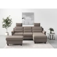 sit&more Ecksofa SIT & MORE "Farö L-Form", grau (taupe), B:234cm H:90cm T:168cm, Sofas, Ecksofa, inklusive Federkern, wahlweise mit Bettfunktion und Bettkasten