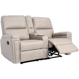 MCW 2er Kinosessel MCW-K17, Relaxsessel Fernsehsessel Sofa, Nosagfederung Getränkehalter Fach ~ Stoff/Textil hellgrau