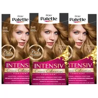 SCHWARZKOPF POLY PALETTE Intensiv Creme Coloration, Haarfarbe 546/7-5 Karamell Goldblond, 3er Pack (3 x 128 ml)