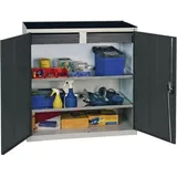 stumpf metall Werkzeug-/Beistellschrank H1000xB1000xT500mm 2schubl.,2bd.lichtgrau/enzianblau