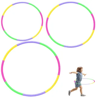 3 Stück Hula Hoop Reifen kinders, hullahub Reifen für Kinder, Hula Hoop kinders, hulahoopreifen für Kinder, 8 Segmenten - Hoola Hoop für Outdoor-Sport & Familienspiele