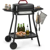 Klarstein Gatsby Elektrogrill Standgrill Tischgrill, Leistung: 2000 W, EasyGrill Concept, Grillfläche: 40 x 36 cm/Aluminiumdruckguss/Antihaft/Grillhaube, zwei Seitentische, schwarz