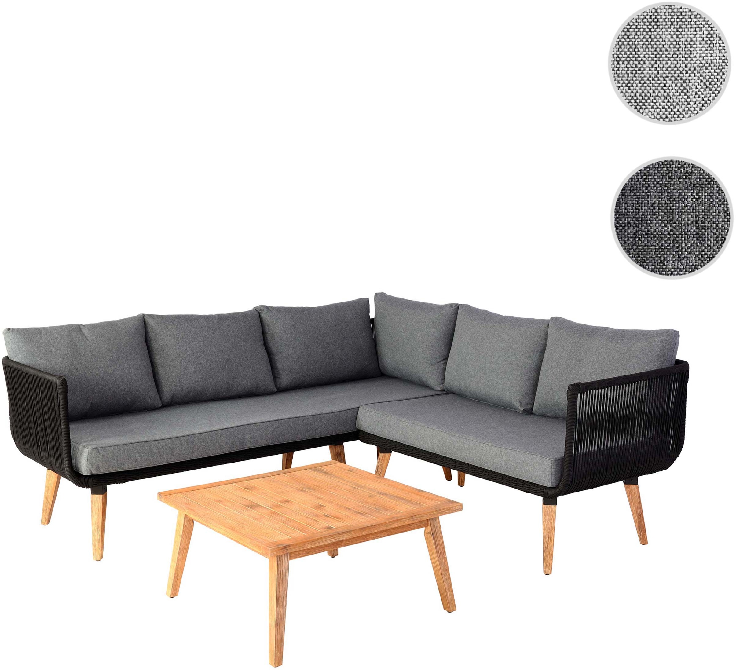 Garten-Garnitur HWC-L30, Garnitur Sitzgruppe Lounge-Set Sofa, Akazie Holz MVG-zertifiziert ~ Polster