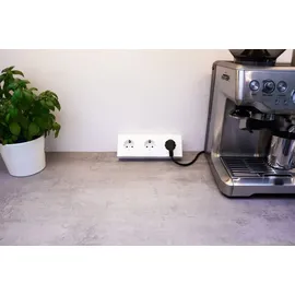 McPower Flair, mit 0,15m Kabel, 3x Schutzkontakt, in weiß matt, 3-fach Schutzkontaktsteckdosen, 15cm Lüsterklemme, 250V~ / 16A, Aufbau,