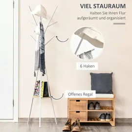 Homcom Garderobenständer 45 x 45 x 180 cm Weiß