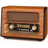 PRUNUS J-199 Retro Radio Bluetooth, AM FM SW Nostalgie Radio Batteriebetrieben, Kofferradio Akku Radio with 3 Wege Stromversorgung wahlweise per Akku, Batterie oder Steckdose, Unterstützt USB/TF