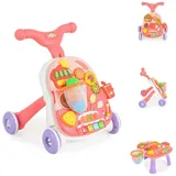 Moni Lauflernwagen 2 in 1 Korb, Musikfunktion, Spieltisch, Bälle, Spielcenter rosa
