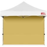 MasterCanopy 3 x 3 m Seitenteil/Seitenwand ohne Fenster für Pavillon Faltpavillon, Windfest Wasserdicht, Beige