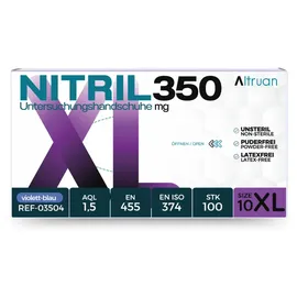 altruan Nitril Handschuhe, Einmalhandschuhe, blau - 100 Stück, Größe XL