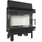 Kamineinsatz KRATKI BLANKA Drei Gläser 11 kW Ø180 Montagesatz - Schwarz