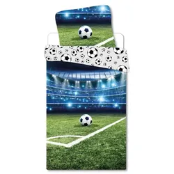 Baby Bettwäsche Fußball 100 x 135 cm, 100 % Baumwolle
