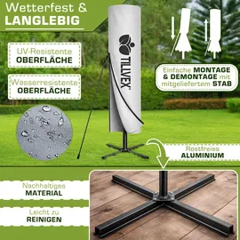 tillvex Ampelschirm Ø 350 cm Grau