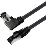 Maxtrack TI51-2L RJ45 Patchkabel CAT 8.1 S/FTP 2 m Schwarz 90° nach rechts gewinkelt, Einzelschirm 1St.