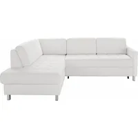 Ecksofa SIT & MORE "Pablo L-Form" Sofas Gr. B/H/T: 233cm x 80cm x 196cm, Kunstleder SOFTLUX, Ottomane links, ohne Funktion, weiß (altweiß) wahlweise mit Bettfunktion und Bettkasten