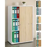VCM Aktenschrank Schiebetüren Lona 3fach 70 x 37 x 111 cm) | 2 Jahre Gewährleistung - mind. 14 Tage Rückgaberecht - Braun,Schwarz