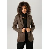 Aniston CASUAL Sweatblazer im trendigen Karo-Dessin Gr. 40, dunkelbraun-braun-rost-beige, , 21424564-40