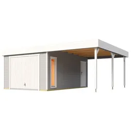 Lasita Maja Einzelgarage Bahamas 6,80 x 5,60 m grau inkl. Seitenwand und Pfostenanker