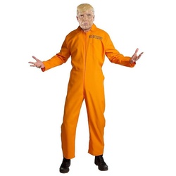 Metamorph Kostüm Häftling Trump mit Maske, Dieses Kostüm ist perfekt für alle, die sich einen Spaß daraus mach orange XL