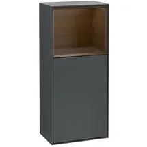 Villeroy & Boch Finion Seitenschrank G510GNHG 41,8x93,6cm, rechts, Emotion, Regal oben Walnut Veneer, Midnight Blue Matt Lacquer