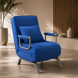 Makika Schlafsessel TED Stoff 59 x 83 x 0 cm Blau mit Kopfkissen