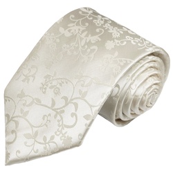Paul Malone Krawatte Herren Hochzeitskrawatte floral – Mikrofaser – Bräutigam Breit (8cm), ivory V41 beige normal – 8 cm x 150 cm