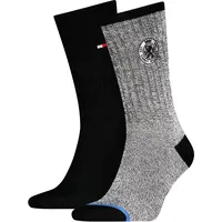 Socken TOMMY HILFIGER, Damen, Gr. 43-46, schwarz, Obermaterial: 71% Baumwolle, 27% Polyamid, 2% sonstige Fasern, Socken Socken