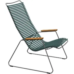 HOUE CLICK Relaxsessel Lounge Chair Bambusarmlehnen Stahlgestell - Grau