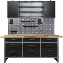 Ondis24 Lochwand Metall 160 cm grau/schwarz