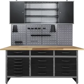 Ondis24 Lochwand Metall 160 cm grau/schwarz