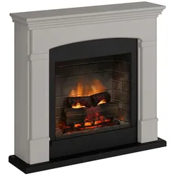 TAGU Premium Helmi Kamin beige mit Elektro Insert der neuesten Generation, 3D Flame, Knistersound