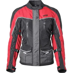GMS Twister Neo wasserdichte Damen Motorrad Textiljacke, schwarz-rot, Größe 2XL
