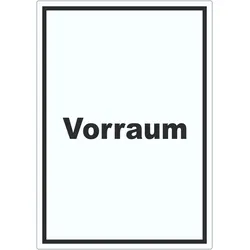 Vorraum Aufkleber mit Text Diele Vorzimmer hochkant A3 (297x420mm)