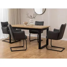 s-style möbel Polsterstuhl Hera Mikrofaser anthrazit 2er Set