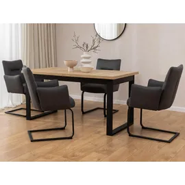 s-style möbel Polsterstuhl Hera Mikrofaser anthrazit 2er Set